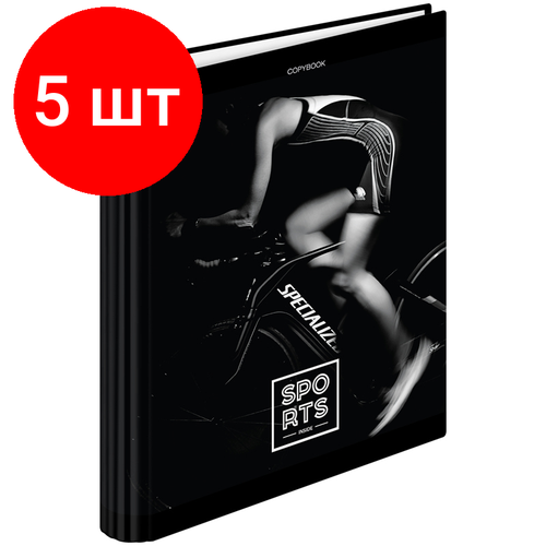 Комплект 5 шт, Тетрадь на кольцах А5, 120л, 7БЦ, ArtSpace Спорт. Inside sports, глянцевая ламинация тетрадь на кольцах а5 120л 7бц artspace спорт inside sports глянцевая ламинация