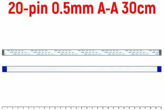 Шлейф FFC 20-pin Шаг 0.5mm Длина 30cm Прямой A-A