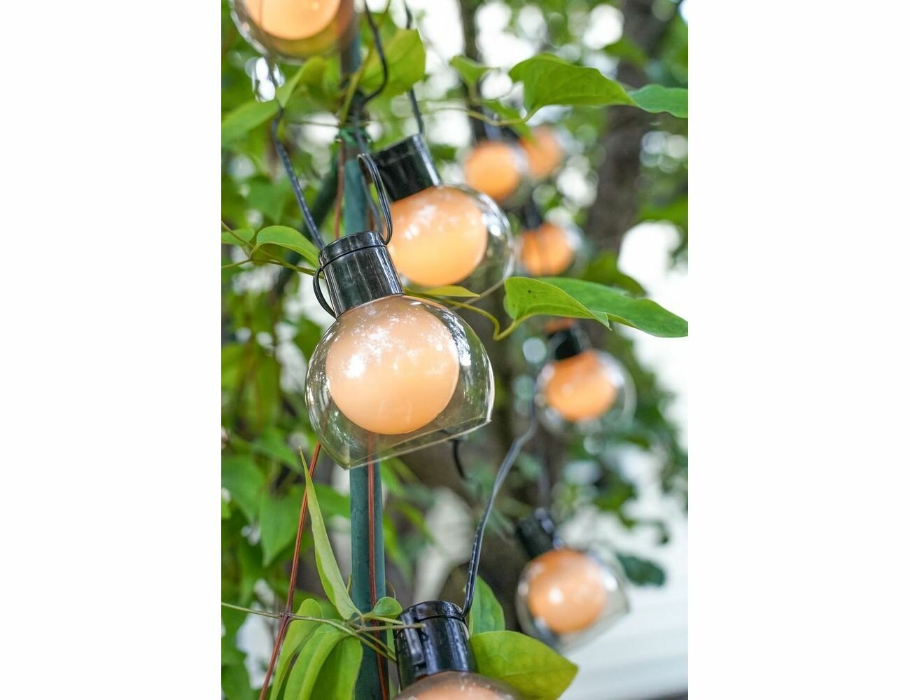 фото Светодиодная гирлянда брюме, 10 тёплых белых LED-огней, длина 2.7+2 м, таймер, батарейки, черный PVC, уличная, Koopman International AF5300160