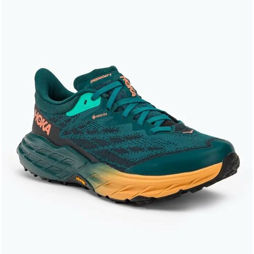 Кроссовки HOKA Speedgoat 5 GTX, полнота B, размер US9B/UK7.5/EU41 1/3/JPN26, оранжевый, зеленый кроссовки полнота 7 размер m8us eu41 5 260мм мультиколор зеленый