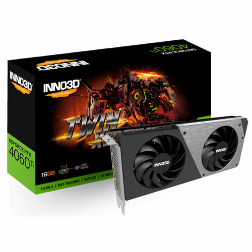 Видеокарта INNO3D RTX 4060 Ti Twin X2, HDMI, DP*3, 16G, D6