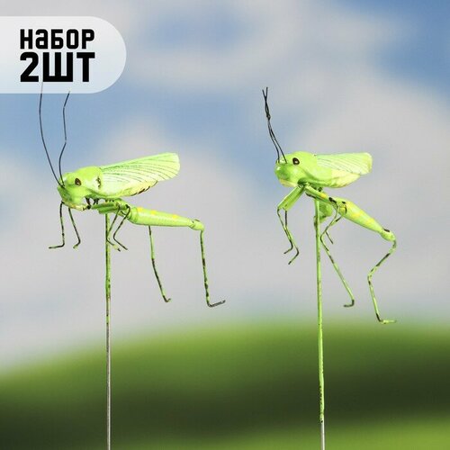 Набор штекеров Кузнечик зеленый 2шт 3х5см 22см 536₽