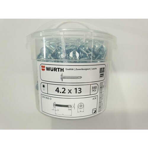 Саморез по металлу DIN 968-D 4.2x13 (350 pcs) WURTH, Германия