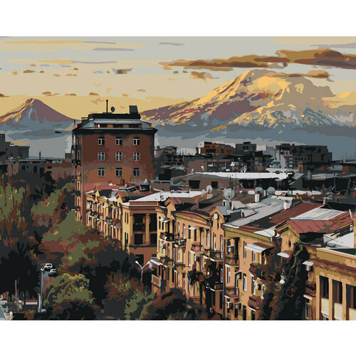 картина по номерам армения вечерний город ереван 40x50 Картина по номерам Армения Ереван, гора Арарат 40х50