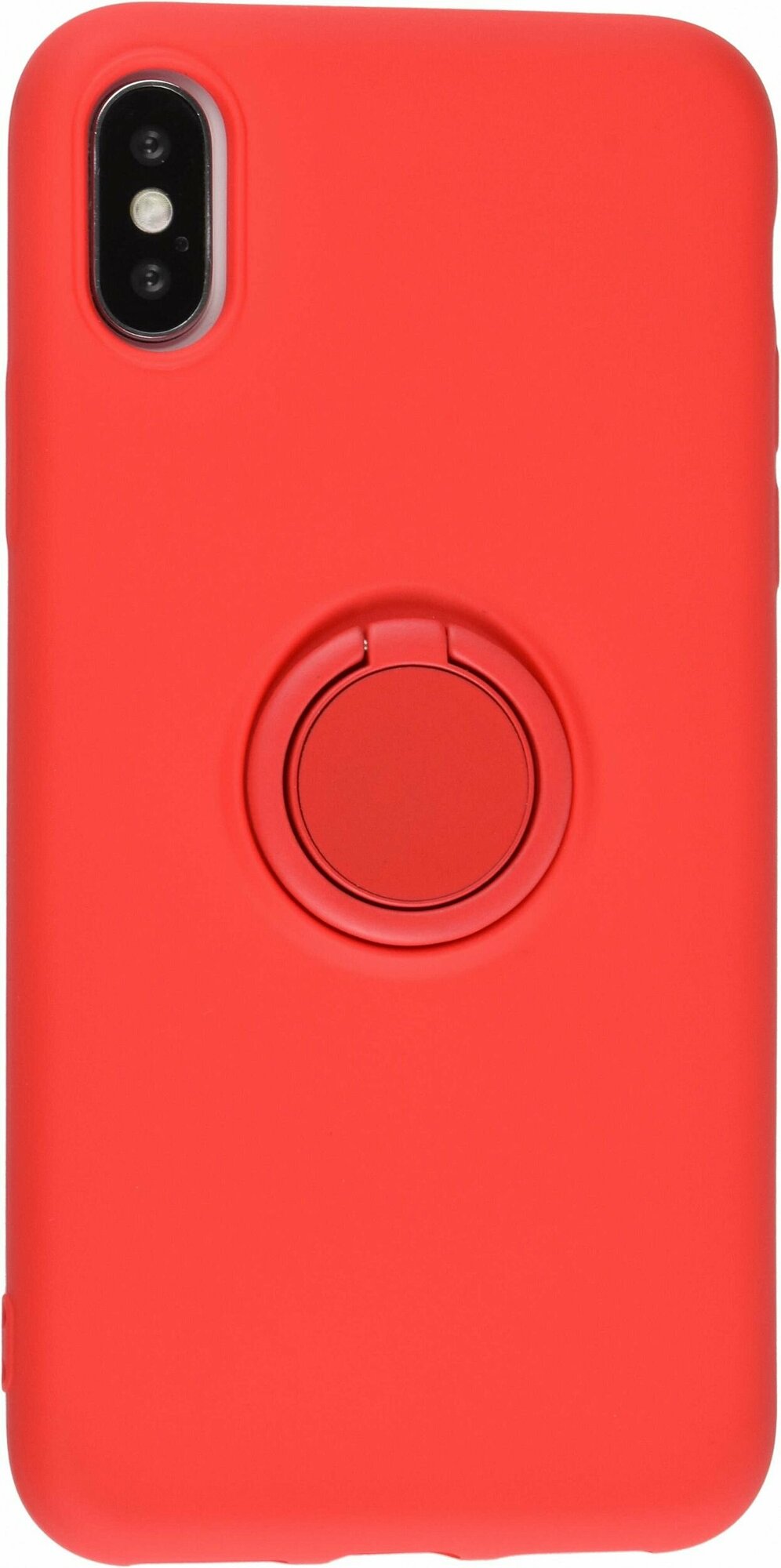 Силиконовый чехол для iPhone XS Max, красный с кольцом