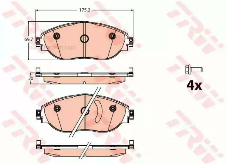 TRW GDB2114 Колодки пер. SKODA OCTAVIA 12=>/ VW GOLF 12=>, PASSAT 14=>