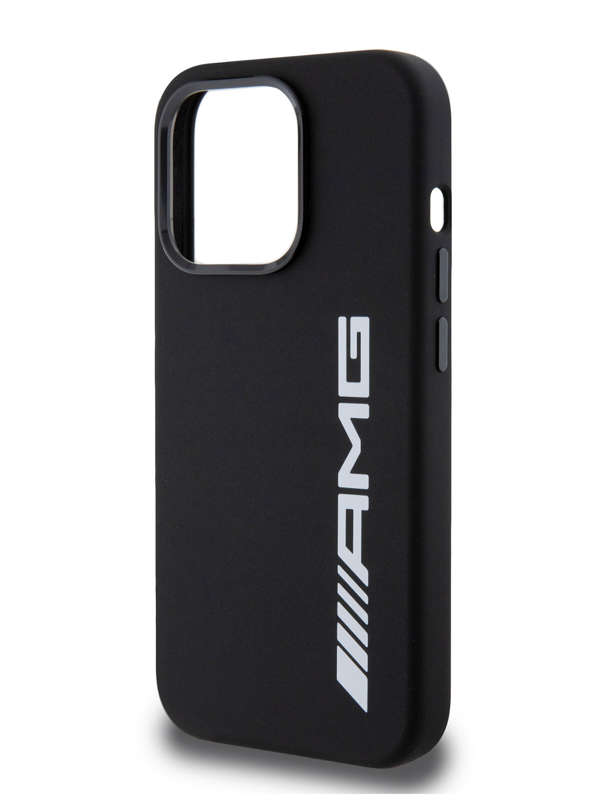 AMG для iPhone 15 Pro чехол Liquid silicone Big Logo Hard Black (MagSafe)