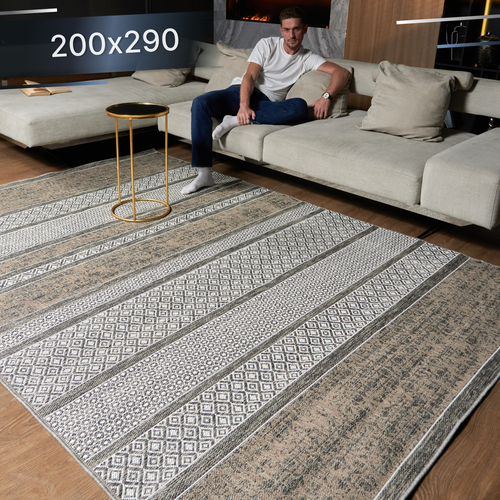 Ковер безворсовый 200х290 см на пол для комнаты в гостиную кухню циновка