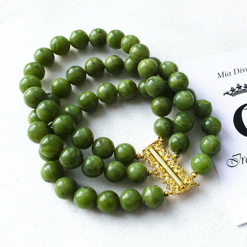 Браслет Mia Diva, нефрит, зелeный