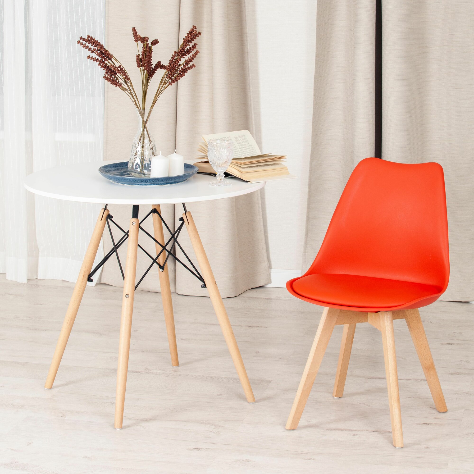 Стул для кухни Tetchair Tulip, массив дерева, высота 83см, ширина 48,5см