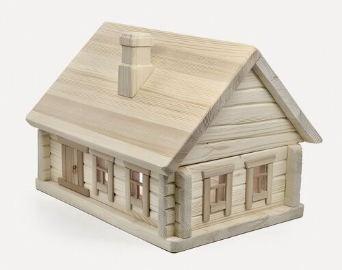 Изображение товара Хлебница WoodFun Домик, деревянная, с плотной крышкой, 36x27x32 см