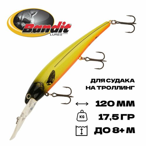 Воблер для троллинга Bandit Walleye Deep, плавающий, 120 мм, 17,5 гр, 5-8 м, #70