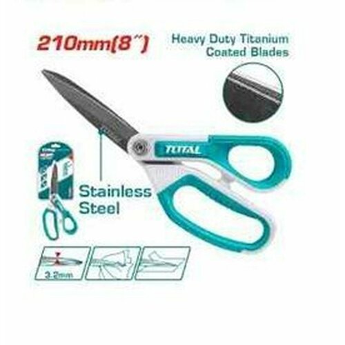 TOTAL Ножницы хозяйственные 210 мм толщина лезвия 32 мм нержавеющая сталь с титановым покрытием 1099₽