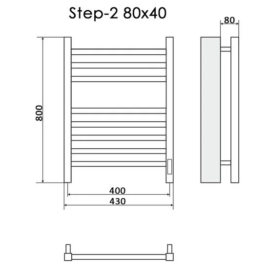 Полотенцесушитель электрический Ника Step 2 80/40, хром - фото №6