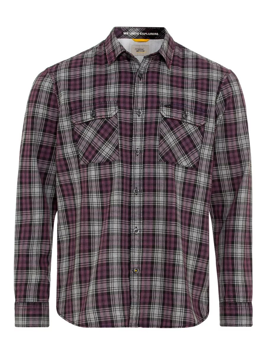 Рубашка Camel Active Longsleeve shirt, размер M, фиолетовый