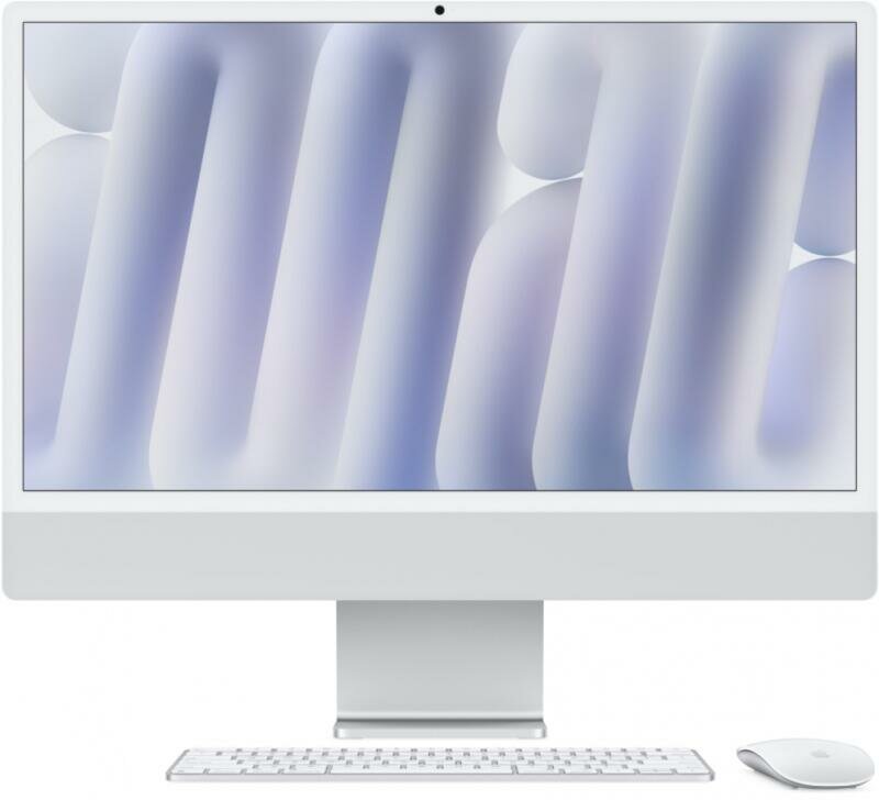 Моноблок Apple iMac 24 (Retina 4,5K, M4, 10C CPU, 10C GPU, 16Gb, 256Gb SSD), MWUU3, Silver