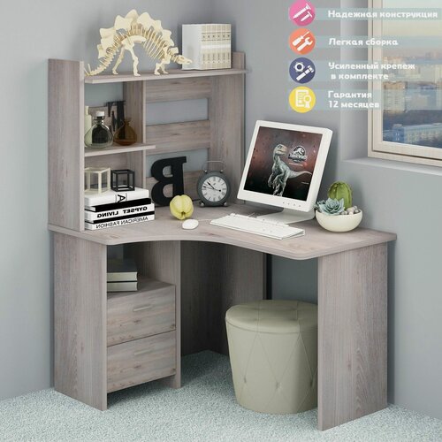 Изображение товара Стол Стол СКЛ-Угл120+НКЛ-100 Н ЛЕВ Нельсон с надстройкой