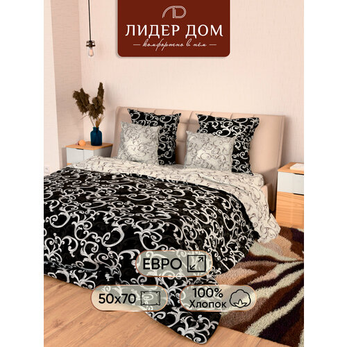 Постельное белье Лидер Дом Евро бязь хлопок 100 наволочки 70х70 2110₽