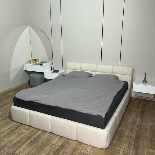 VIERO Кровать разборная Анталия мягкое изголовье с размером спального места 140х200 с ортопедическим основанием, без подъемного механизма