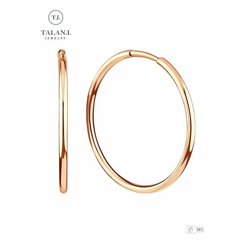 фото Серьги конго talant, красное золото, 585 проба, , золотистый