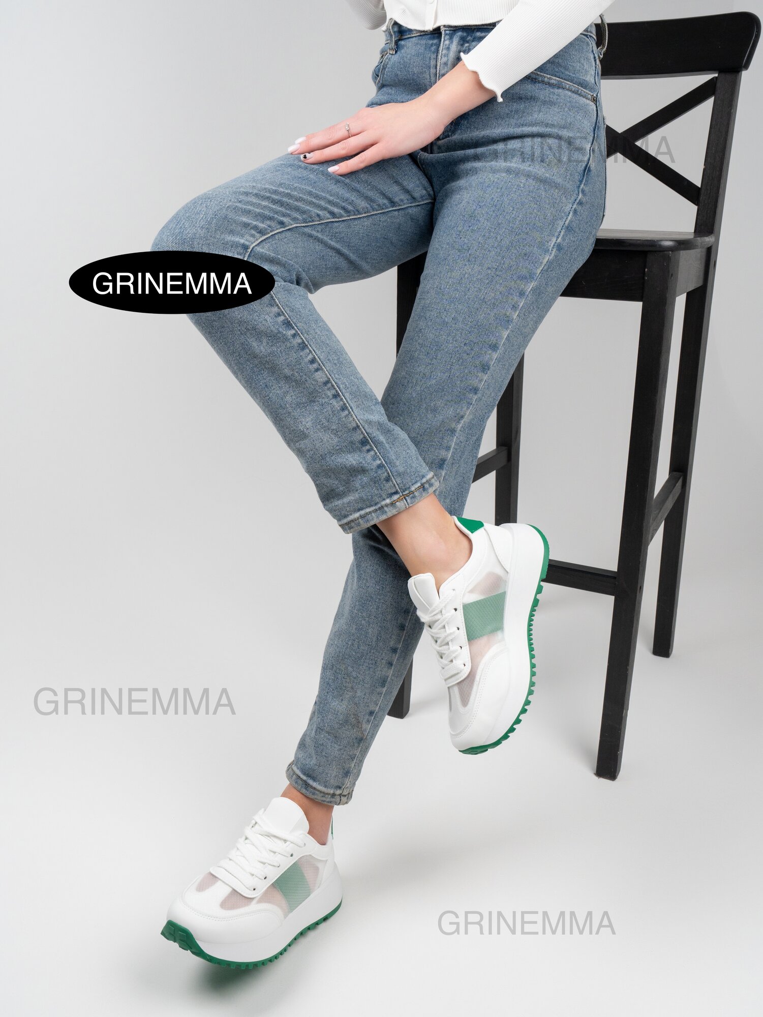 Кроссовки Grinemma спорт, полнота 6 (RU)/ на среднюю стопу, размер 38, белый,