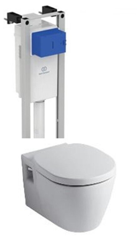Промо-комплект Ideal Standard connect: инсталляция, унитаз, сиденье с крышкой микролифт (w220102) w220102
