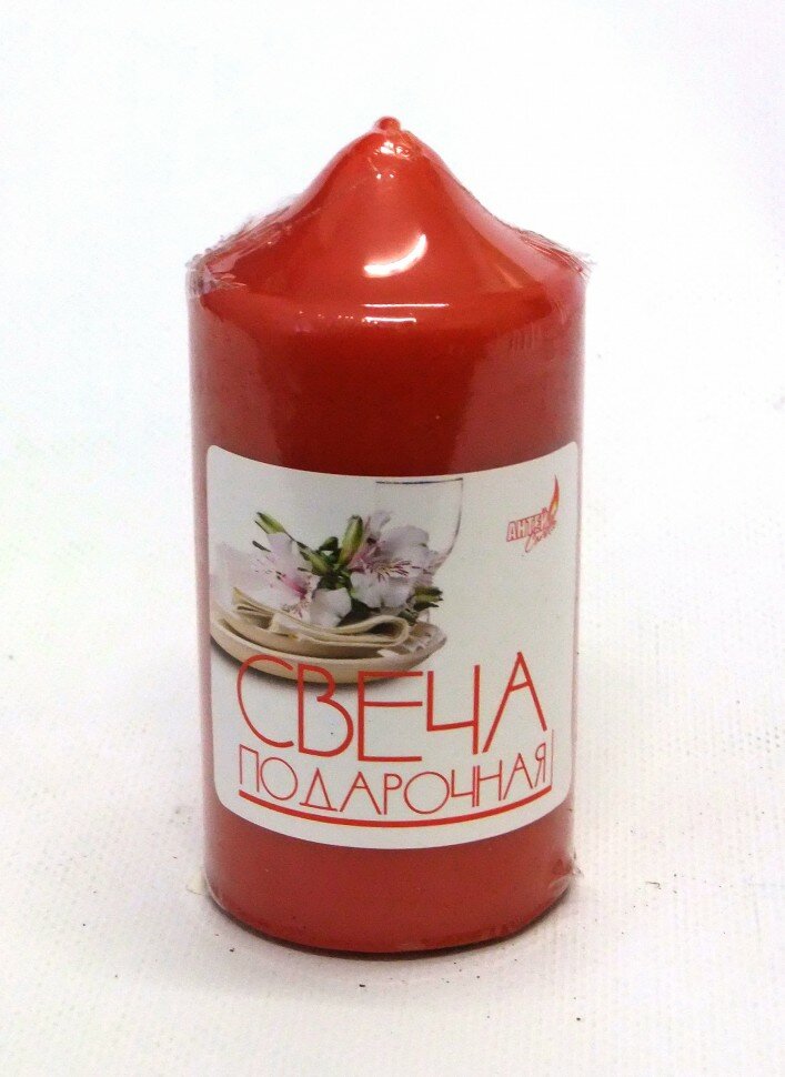 Свеча Антей Candle  Бочонок   декоративная  парафиновая  50х100 мм  время горения 10 ч  красная