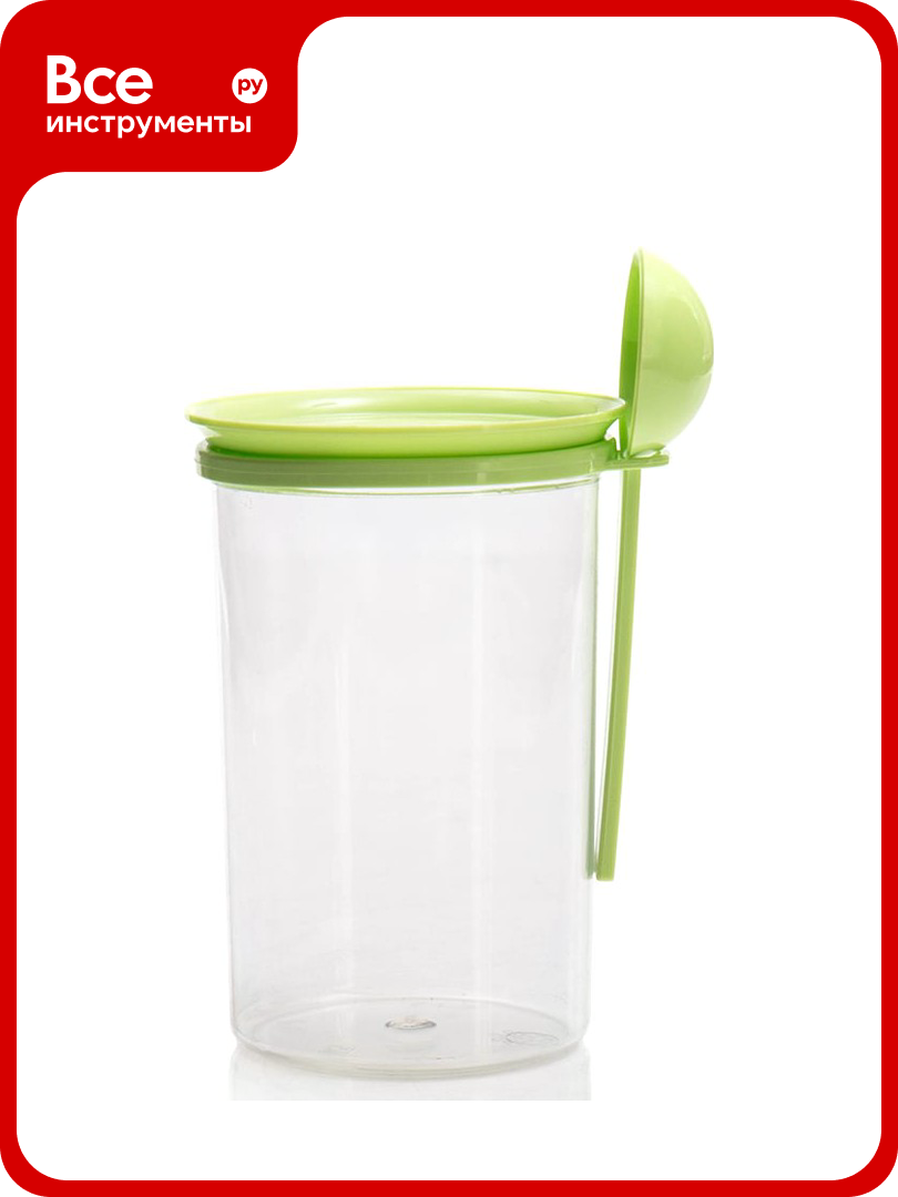 Банка для сыпучих продуктов Полимербыт с ложкой 0.7 л 433060000