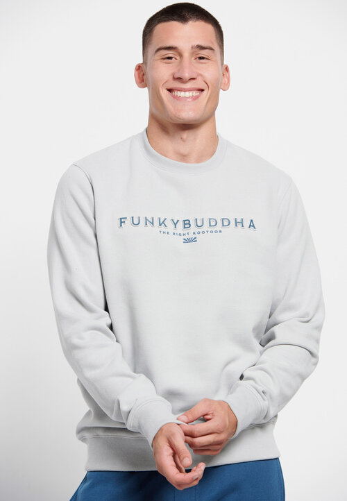 Джемпер Funky Buddha, размер L, белый, серый