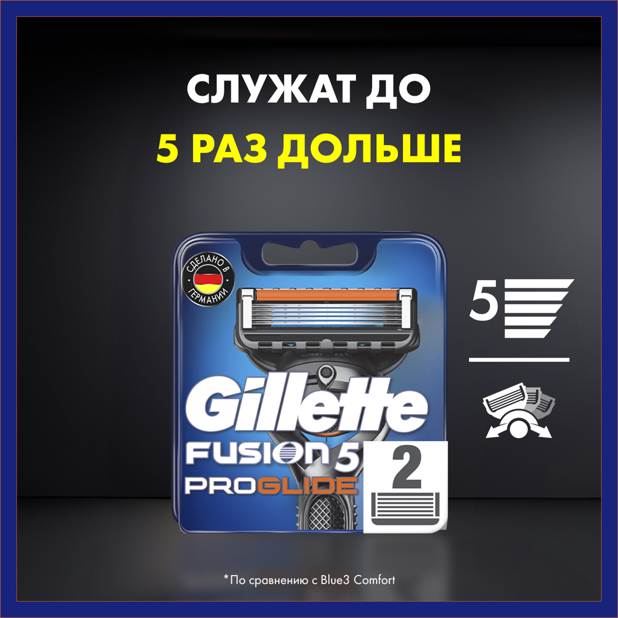 Gillette Кассеты Фьюжон ПроГлайд 2шт