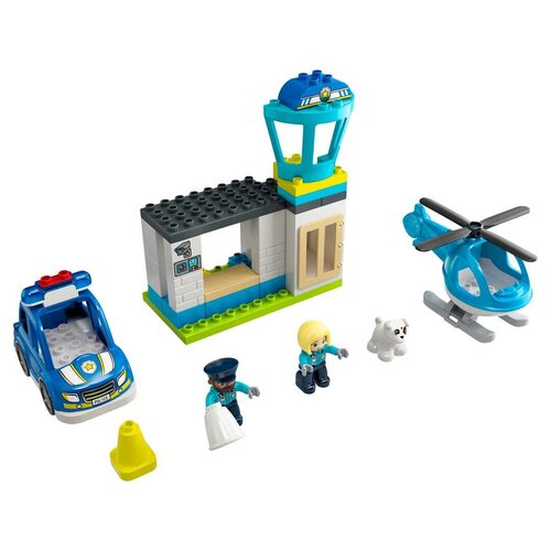 Конструктор LEGO LEGO DUPLO Town 10959 Полицейский участок и вертолёт, 40 дет. конструктор lego полицейский вертолёт 60275 51 деталь