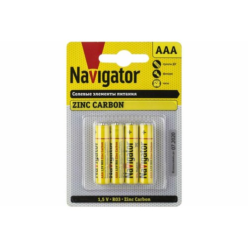 Батарейки Navigator R03 BL4 94767 48 шт. элемент питания алкалиновый 94 751 nbt ne lr03 bp4 блист 4шт navigator 94751 30 упак