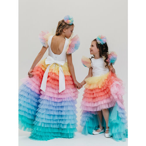 Платье нарядное, размер 110-116, мультиколор