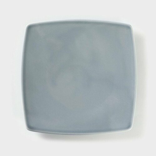 Тарелка квадратная фарфоровая «Акварель», 19×19 см, цвет серый (комплект из 3 шт)