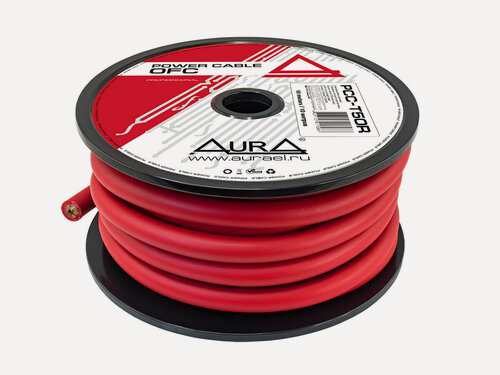 Изображение товара Кабель силовой AurA PCC-T50R, TOFC, 0AWG/50мм2, 10м/катушка, т. красный