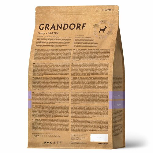 Корм Grandorf индейка для взрослых собак мелких пород, 1 кг