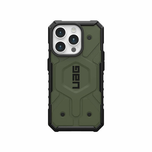 чехол uag pathfinder с поддержкой magsafe для iphone 15 pro max серый Чехол UAG Pathfinder с поддержкой MagSafe для iPhone 15 Pro Max, оливково-серый