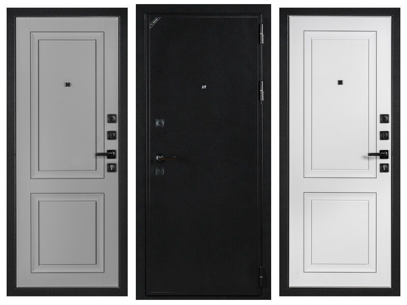 Входная металлическая дверь Деканто, 96*205, серый бархат, с левосторонним открыванием
