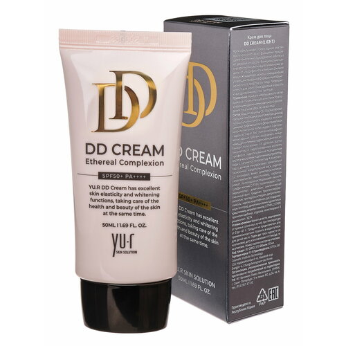 yu r крем для лица dd cream dark spf50 pa 50 мл Корректирующий DD-крем для лица Yu.r DD Cream (Light), SPF50+, PA++++, 50 мл