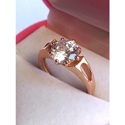 Кольцо, кристалл, бесцветный, желтый