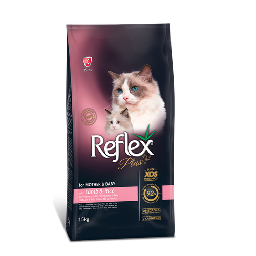 Reflex для кормящих и беременных PLUS Mother and Baby Cat Food Lamb and Rice с ягненком и рисом (15 кг)