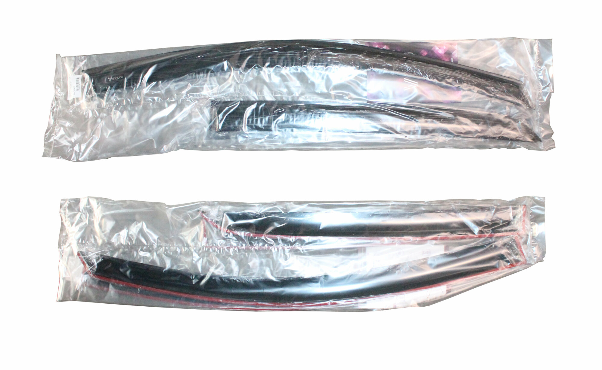 Комплект дефлекторов окон Vinguru Nissan Tiida 2004-2014 сед накладные скотч к-т 4 шт, материал литьевой поликарбонат