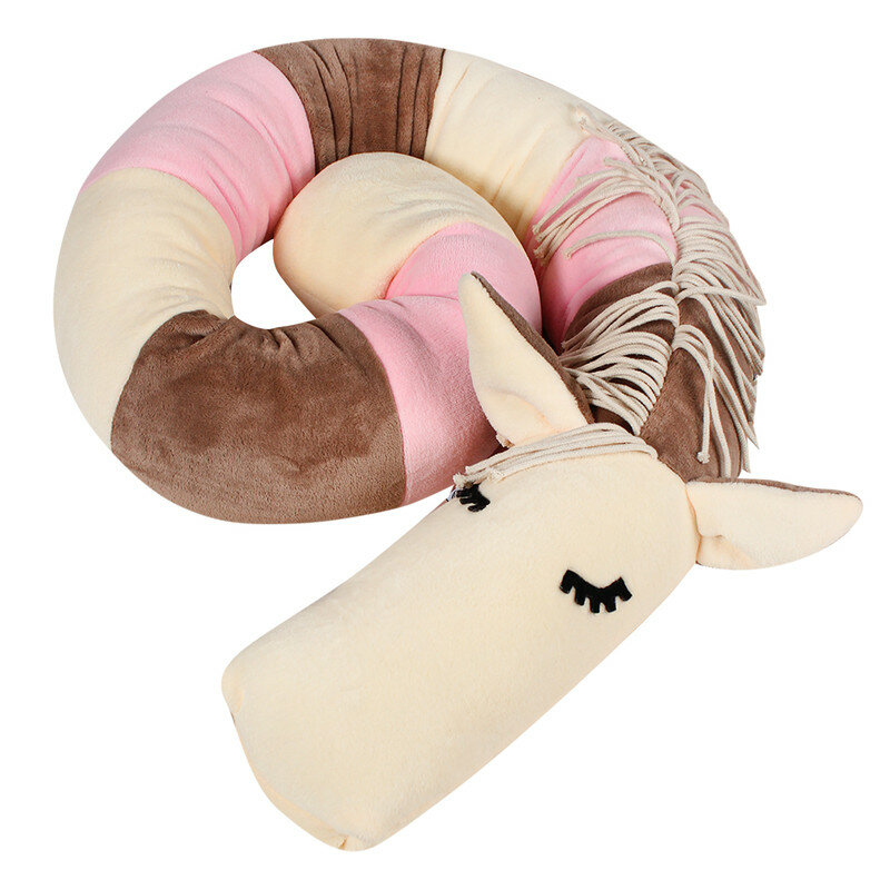 фото Подушка-валик Bebe Liron Лошадь Тоша розовый, бежевый, коричневый