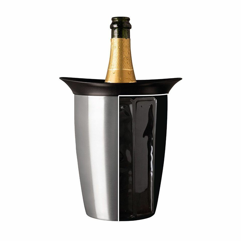 Охладительное ведёрко VACU VIN Элегант для игристых вин нержавеющая сталь - фото №4