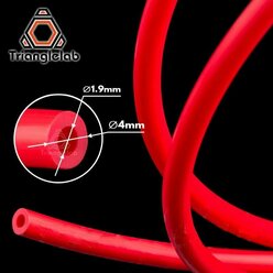 Красная фторпластовая (PTFE, тефлоновая) трубка, 1м, для 3D принтера, TriangleLab