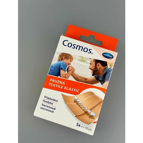 COSMOS Textile Elastic Пластыри на рану из эластичной ткани цвета кожи 6*10мм - 1 упаковка