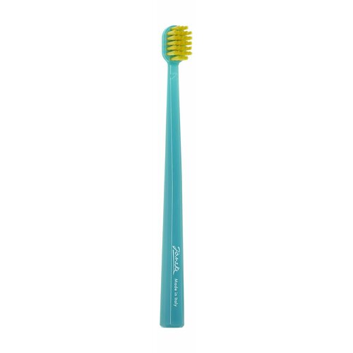 Зубная щетка средней жесткости Janeke Toothbrush Turquoise Yellow