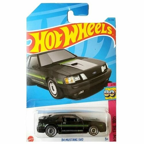 HKJ60 Машинка игрушка Hot Wheels металлическая коллекционная 84 Mustang SVO черный