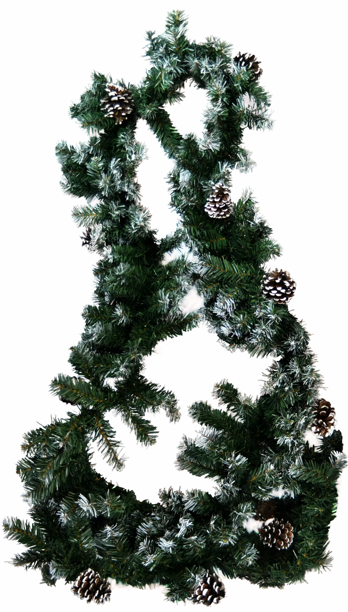 фото Гирлянда еловая с шишками заснеженная