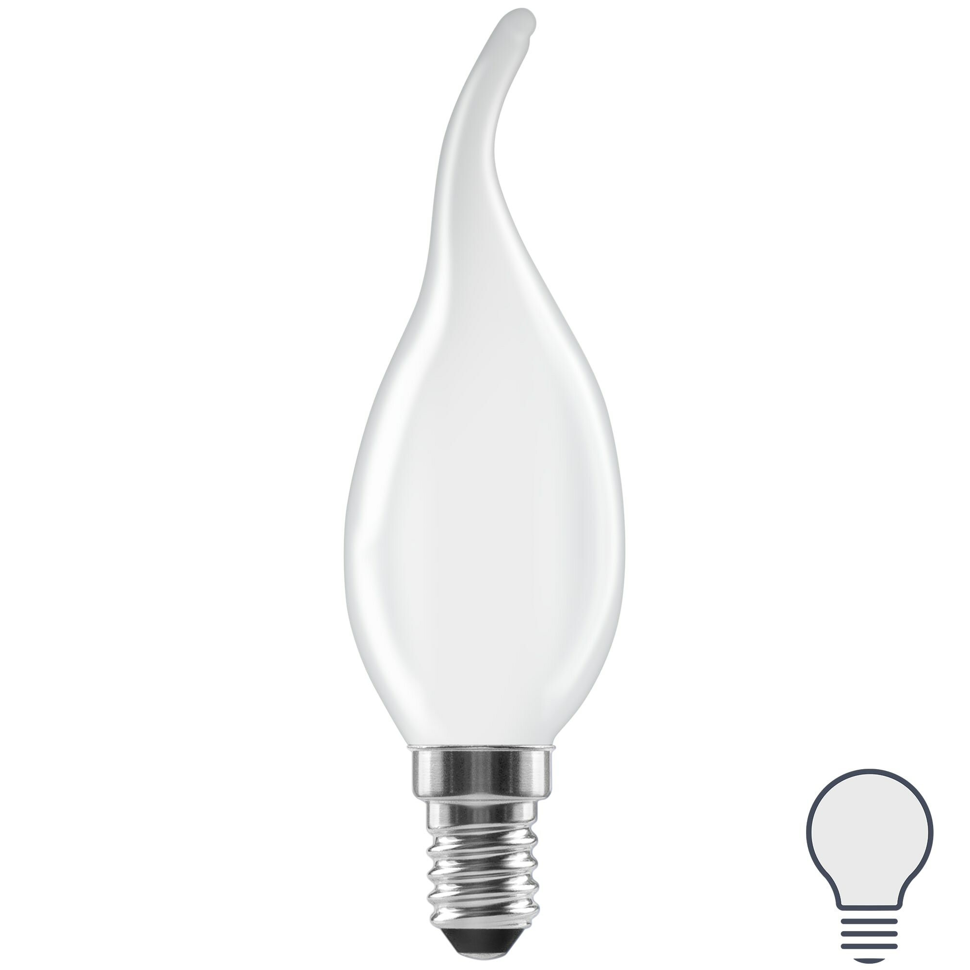 Лампа светодиодная Lexman E14 220-240 В 5 Вт свеча на ветру матовая 600 лм нейтральный белый свет. Набор из 2 шт.